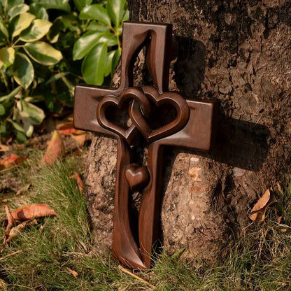 🔥Last Day Special Sale 60% OFF-❤️Intertwined Hearts Wooden Cross