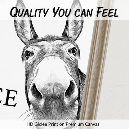 Funny Bathroom Wall Art - "Nice Ass" Donkey Print