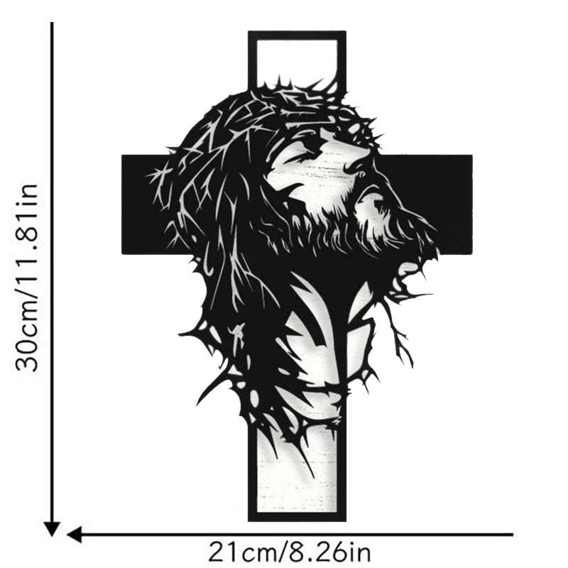 ✝️Metal Jesus and Cross Wall Art: Christian Home Decor